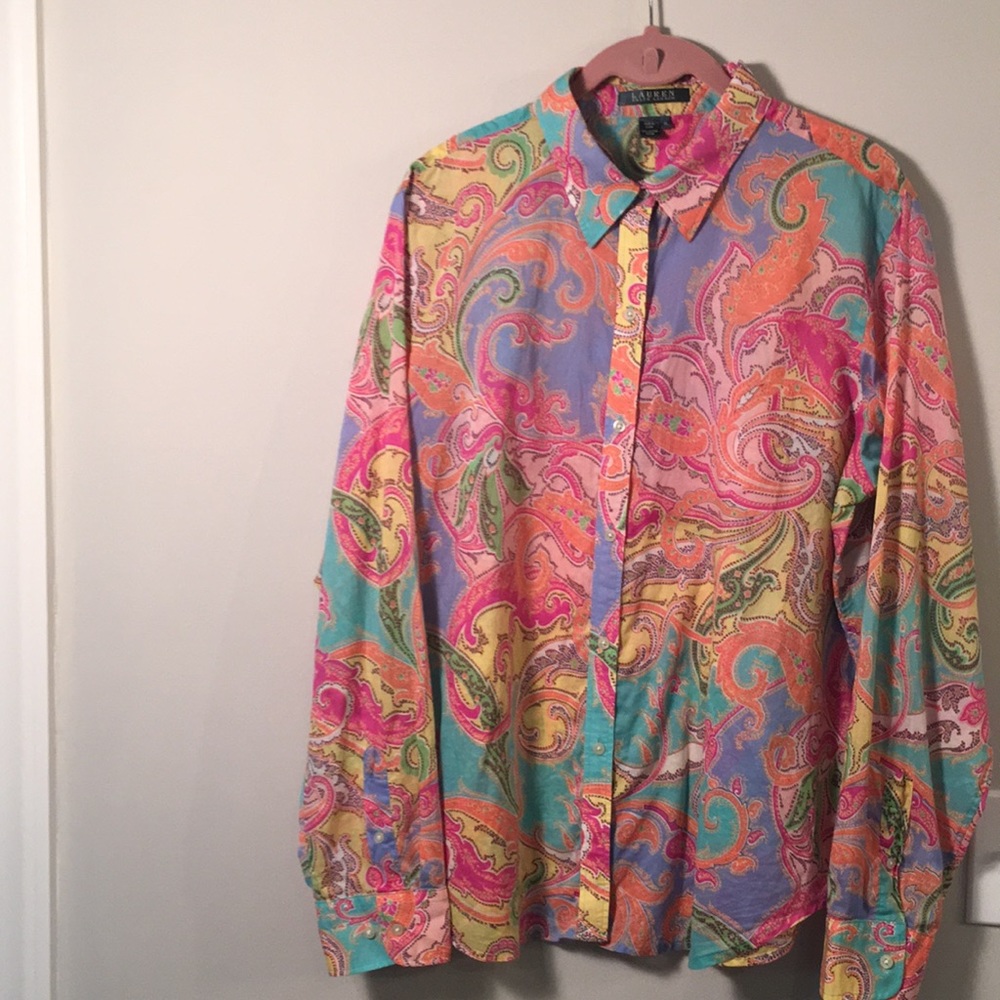 Lauren Ralph Lauren Paisley Ladies top Sz XL